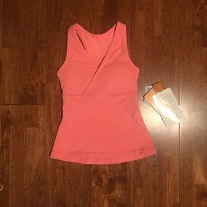 NWT Mimi Mango Pink V Neck Razor Back Tank Top XS